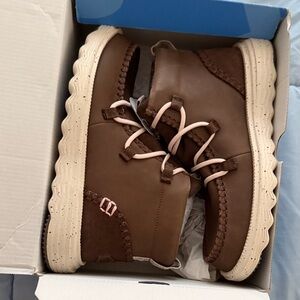 Hey Dude Reyes Cocoa Leather Boots NWT